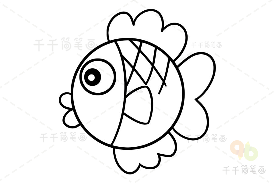 鱼简笔画简单半圆图片