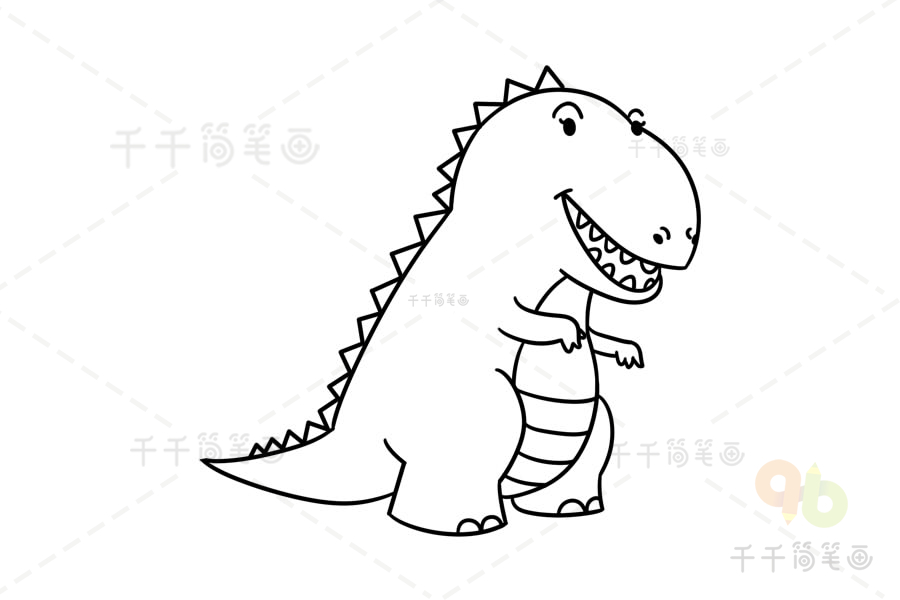 儿童恐龙填色图片给霸王龙涂色