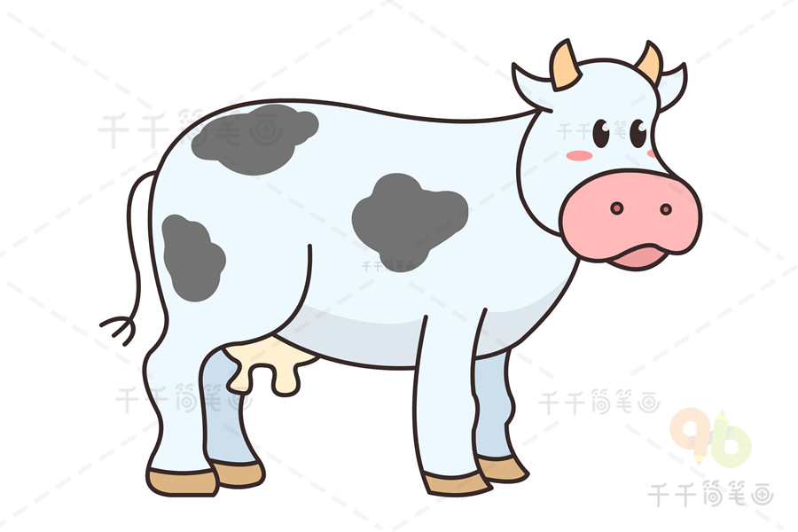 一只可爱的奶牛简笔画