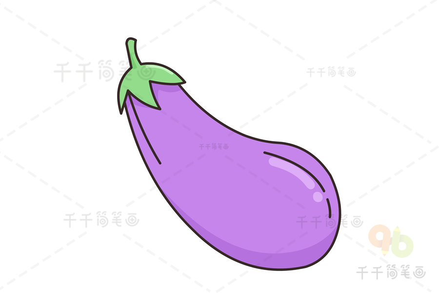 紫色的茄子简笔画图片