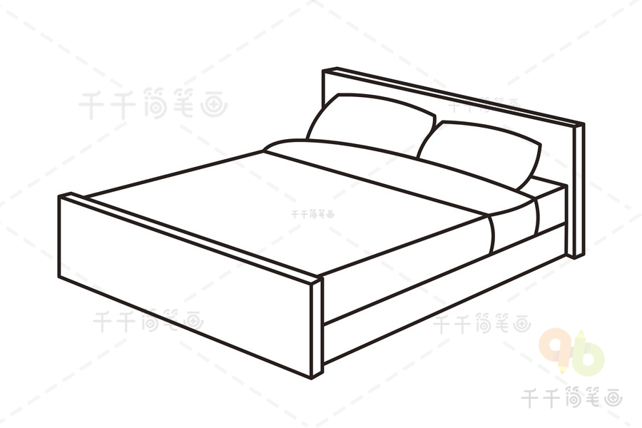 床简易画法图片