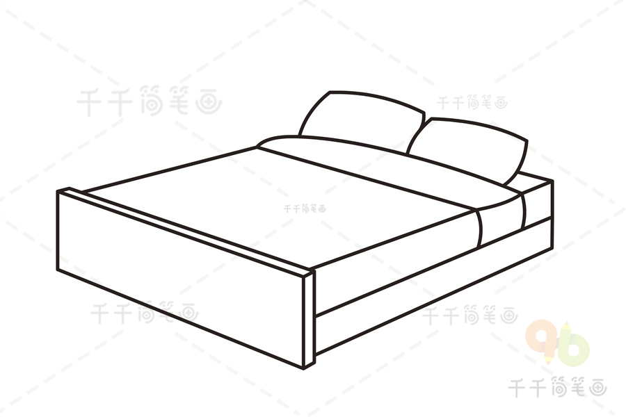 床的简笔画法简单图片