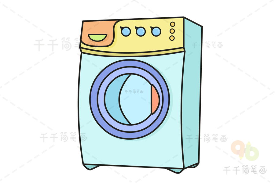 洗衣机简笔画可爱图片