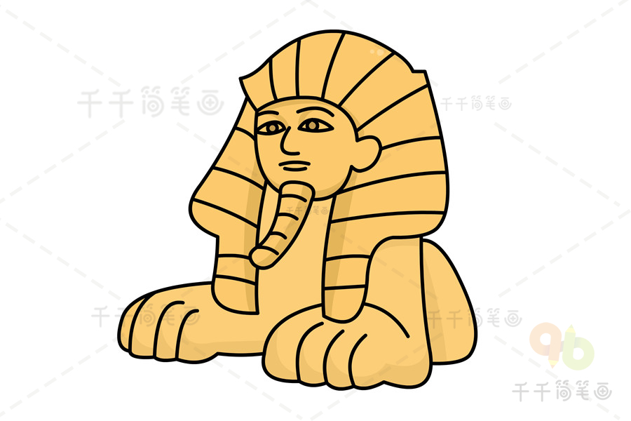 古埃及狮身人面像简笔画