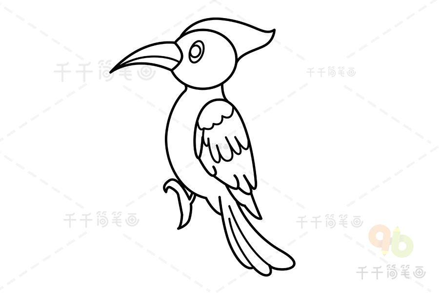 啄木鸟简笔画简单图片