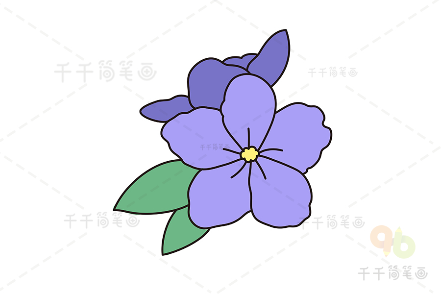 紫罗兰简笔画花园图片