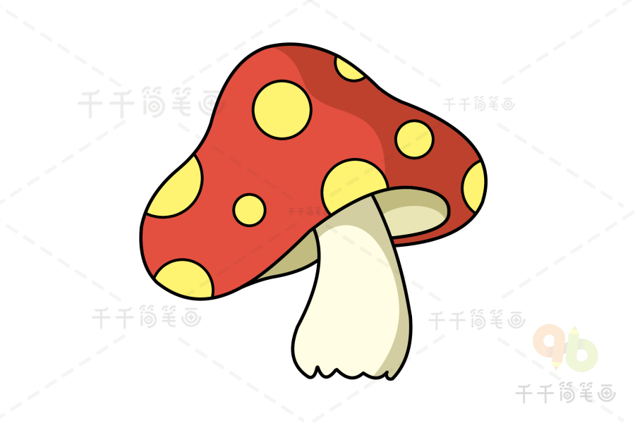 红伞蘑菇简笔画图片