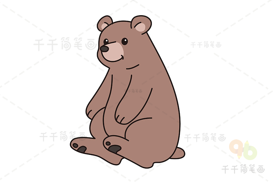 棕熊简笔画 颜色图片