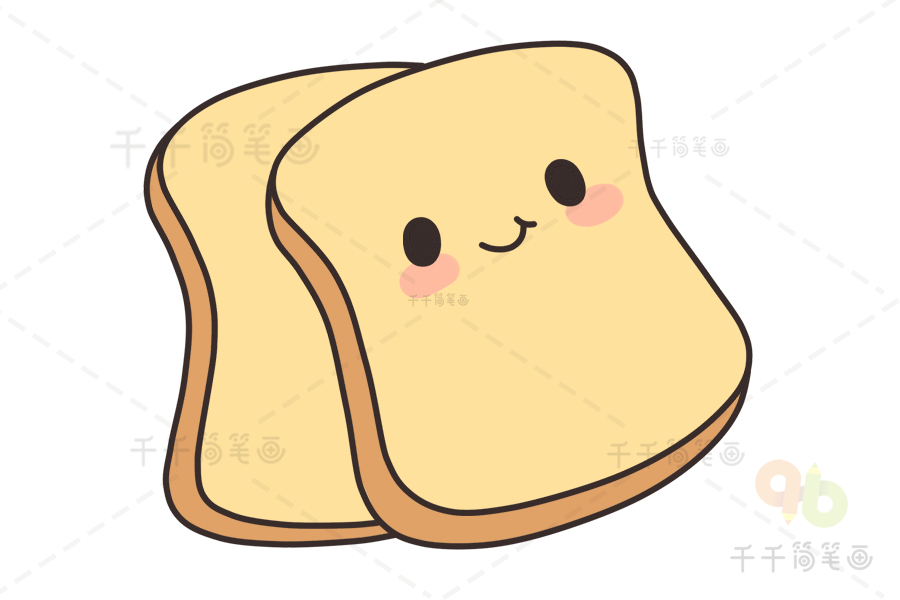 面包简笔画彩色 卡通图片