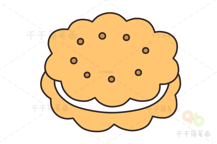 奶油饼干简笔画图片