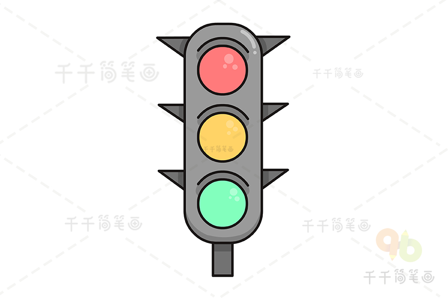 交通信号灯简笔画步骤图