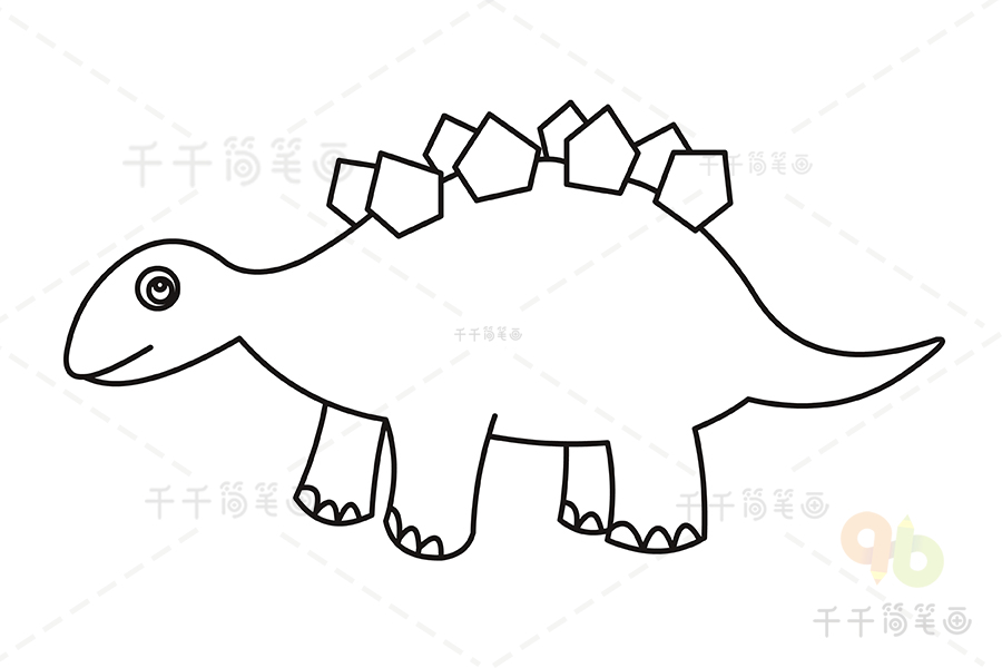 恐龙简笔画甲龙简易图片