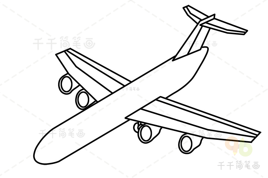 波音747原型机简笔画图片