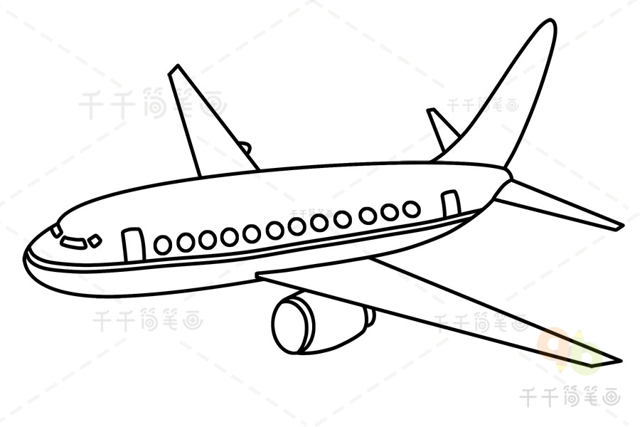 民航飞机画法图片