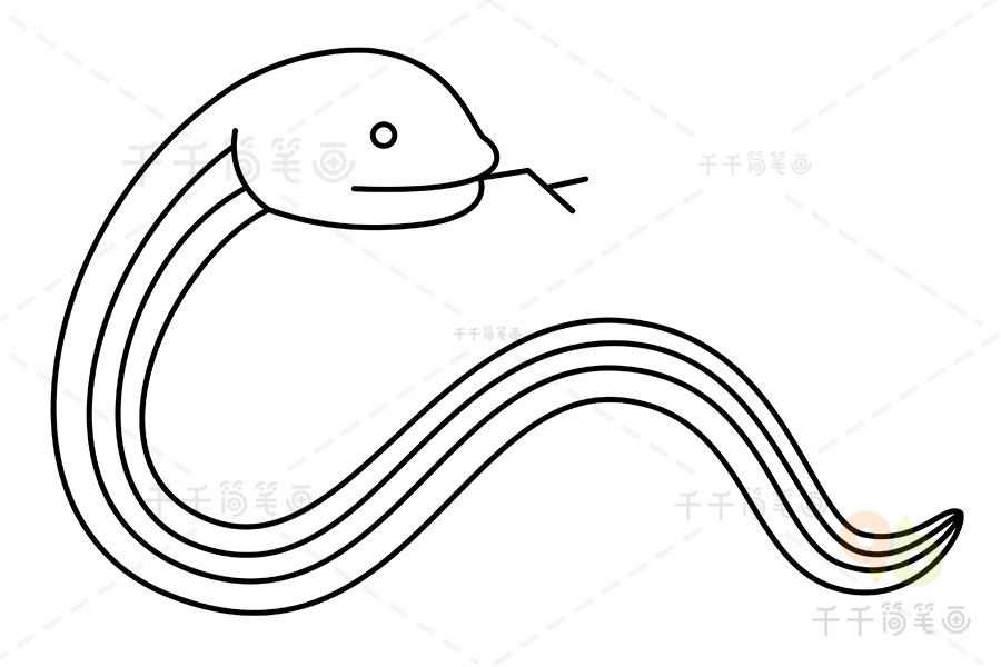 在海底的水蛇简笔画图片