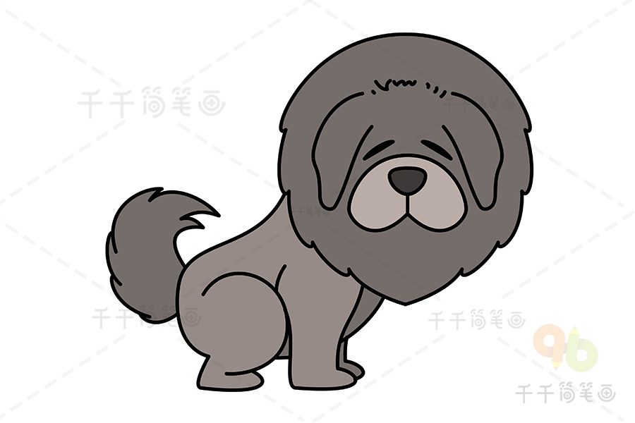 藏獒简笔画图片