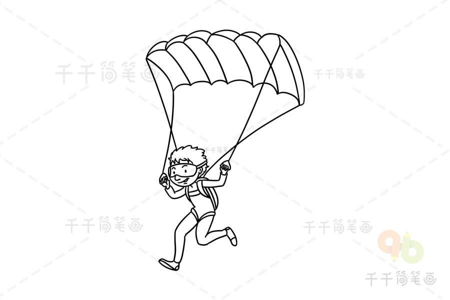 跳伞运动员简笔画画法
