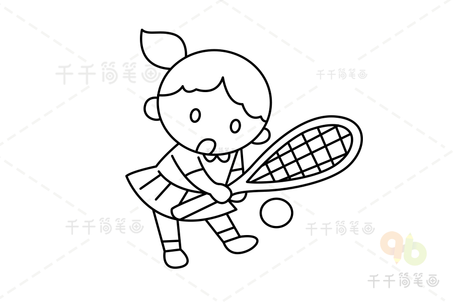 打网球卡通简笔画图片