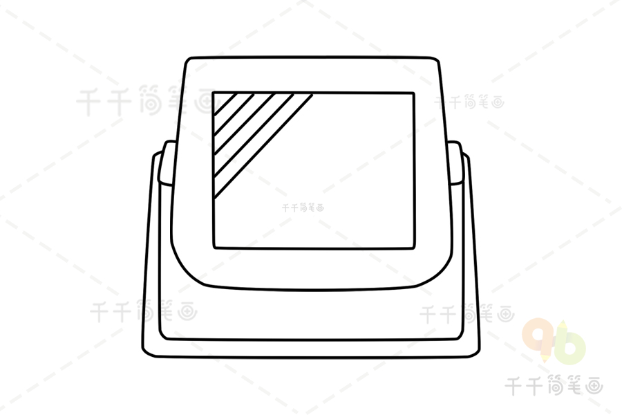 镜子简笔画正方形图片