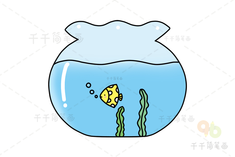 简单的鱼缸怎么画图片