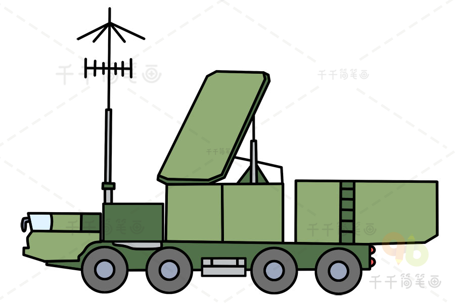 雷达装甲车简笔画图片