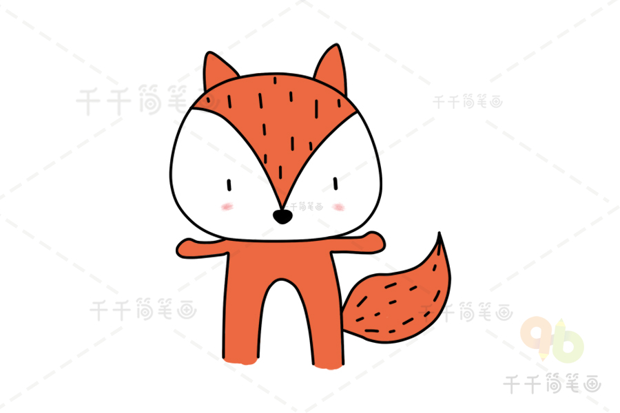 超级少女的狐狸简笔画手账素材