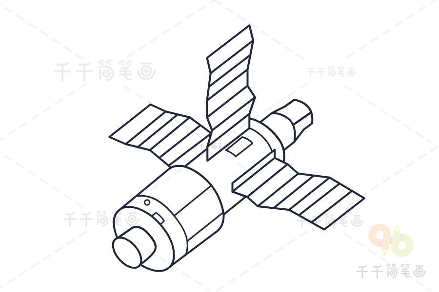中国航天空间站简笔画图片