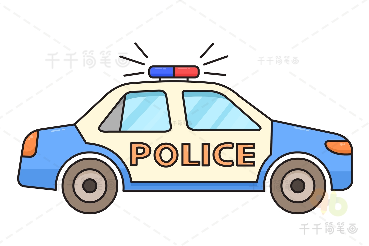 警报车简笔画图片大全图片