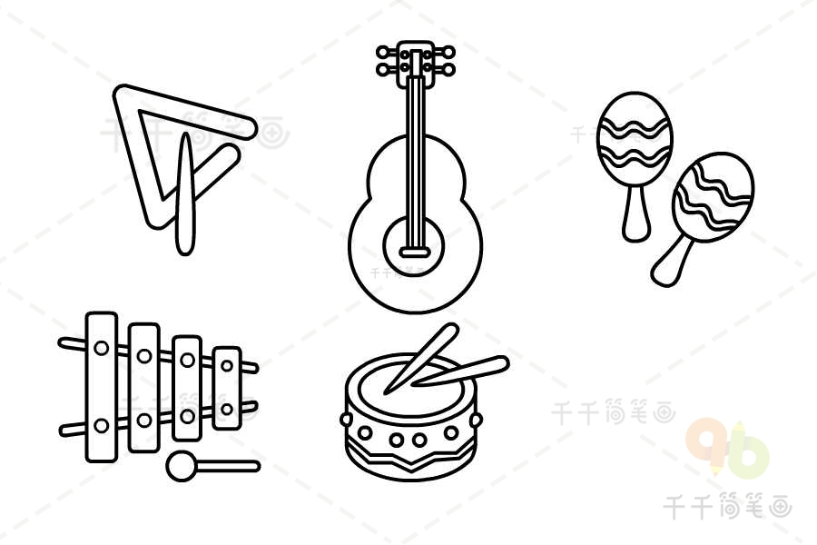 中国民间乐器简笔画图片