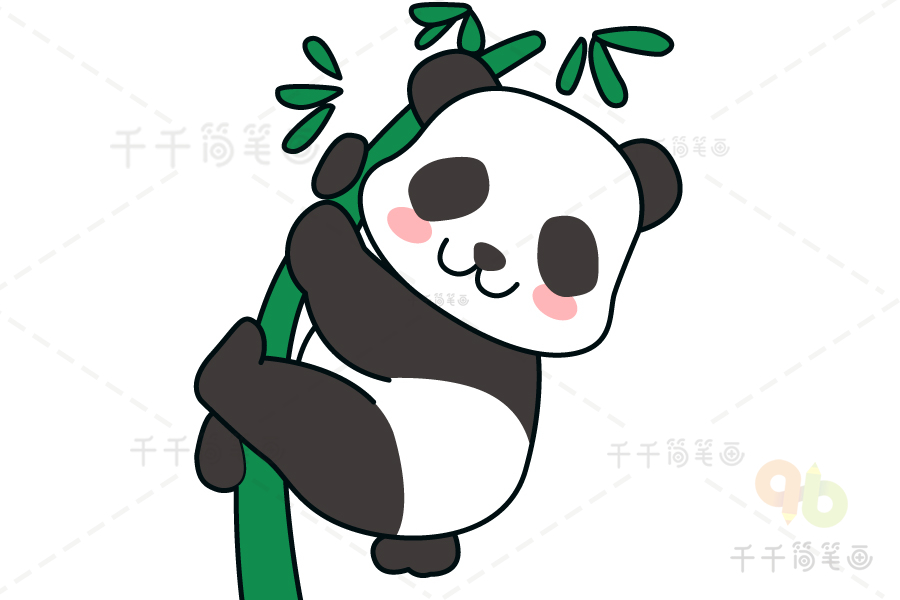 可爱的熊猫简笔画步骤教程