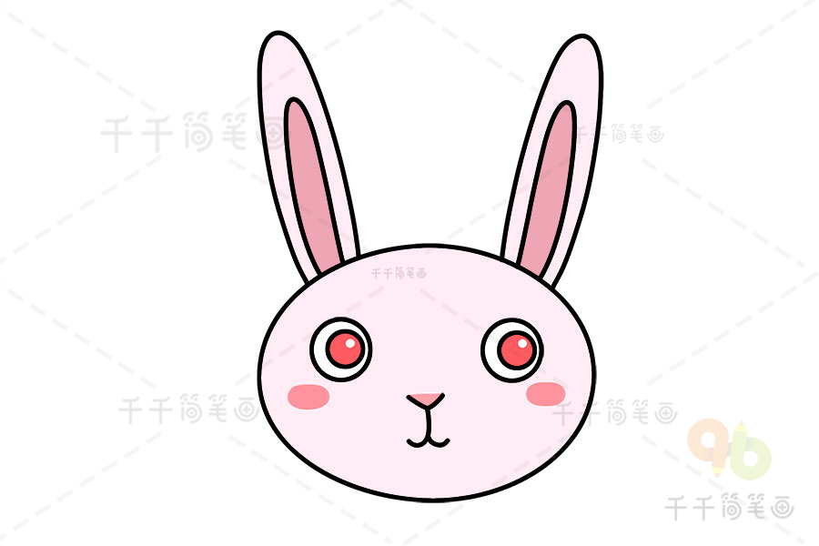 兔子头饰简笔画彩色图片