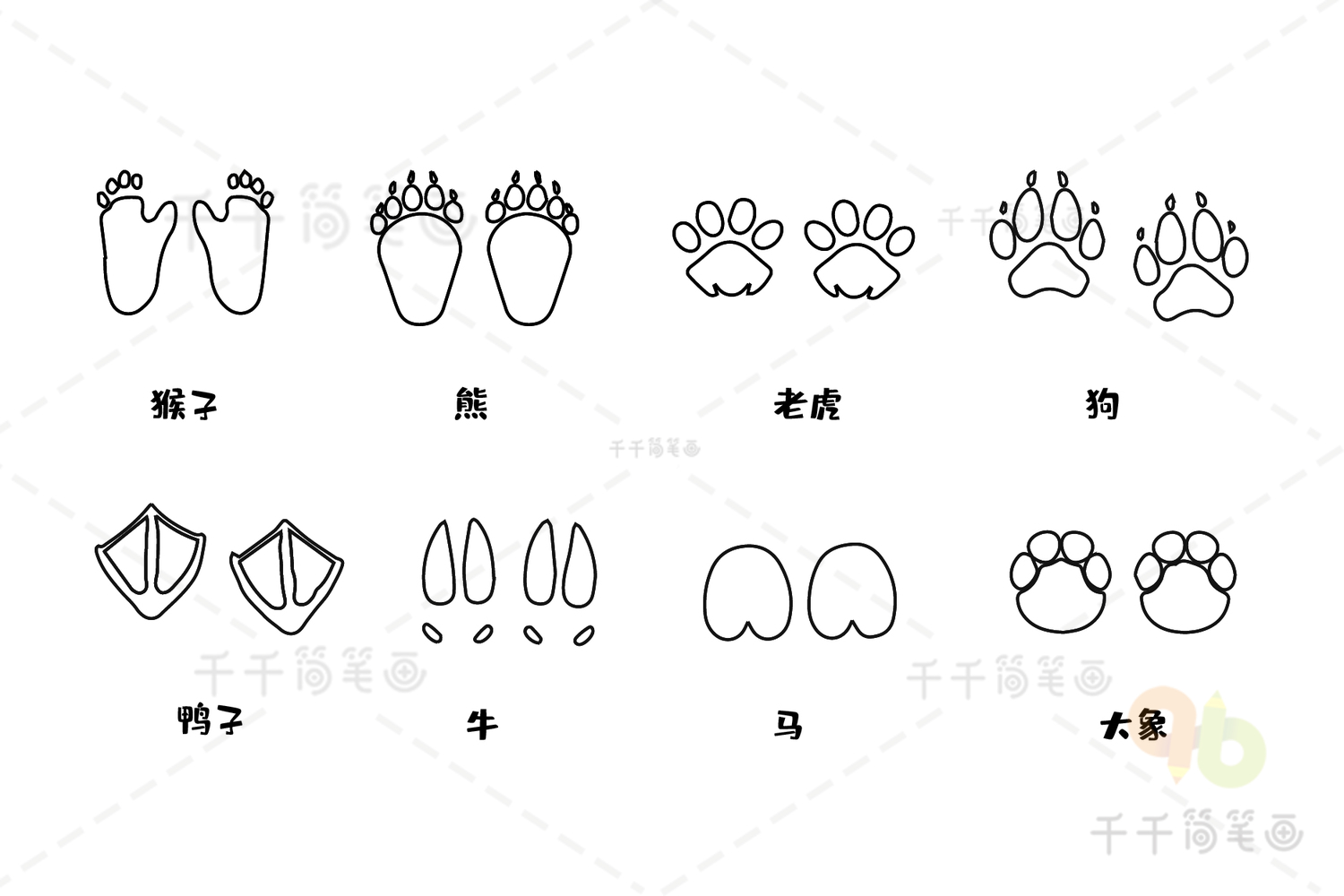 骆驼简笔画 脚印图片