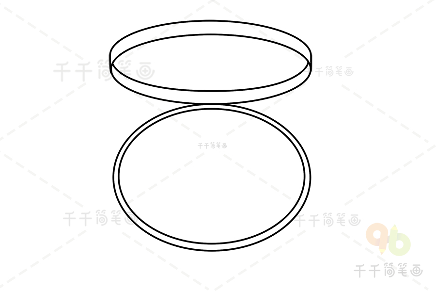 美妆工具粉扑简笔画