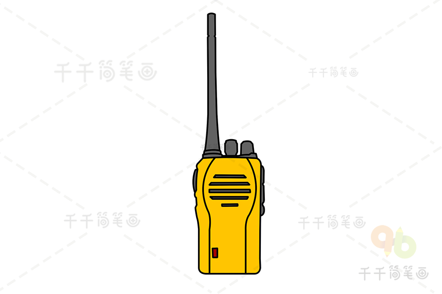 对讲机简笔画彩色图片
