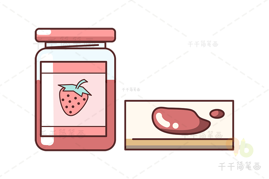 草莓酱简笔画图片