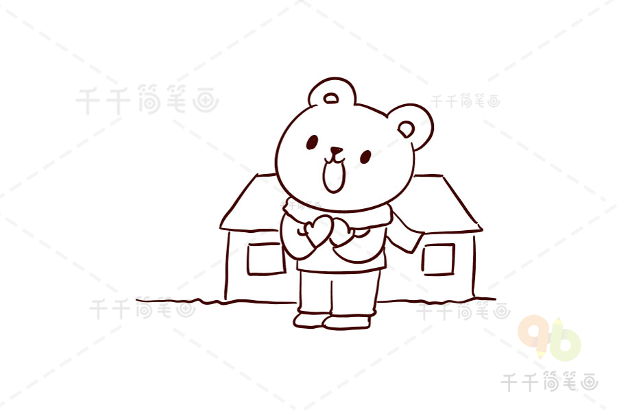 小熊的房子简笔画图片