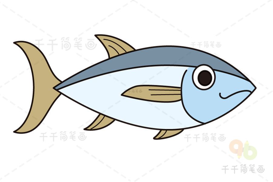 蓝鳍金枪鱼简笔画图片