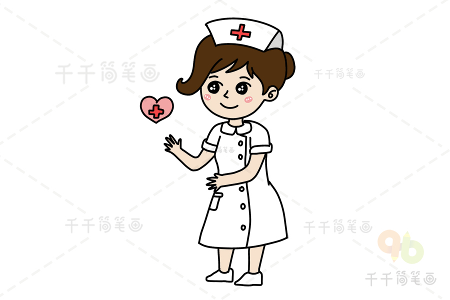 护士简笔画 致敬医护人员