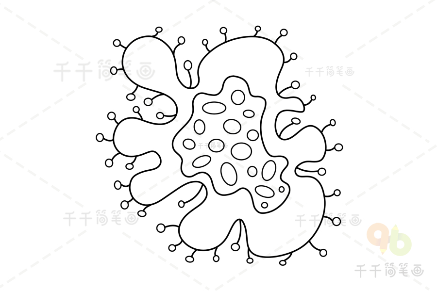 关于疫情的简笔画细菌图片