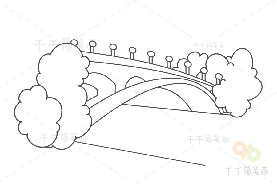 赵州桥简笔画侧面图片