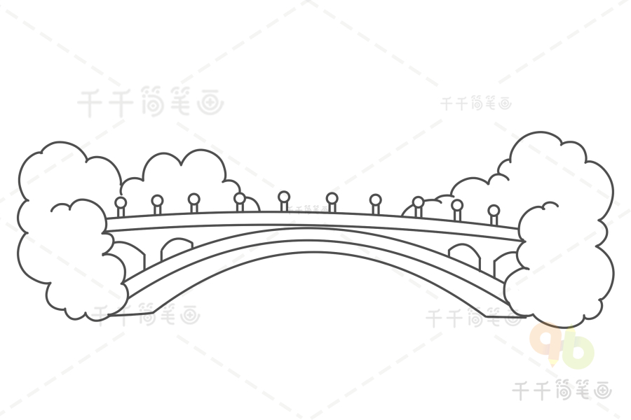 赵州桥简笔画法图片