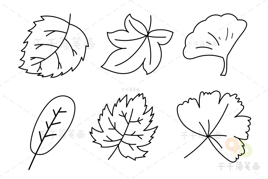简单的一幅画树叶图片