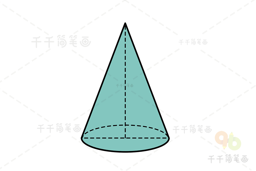 圆锥体简笔画 数字形状