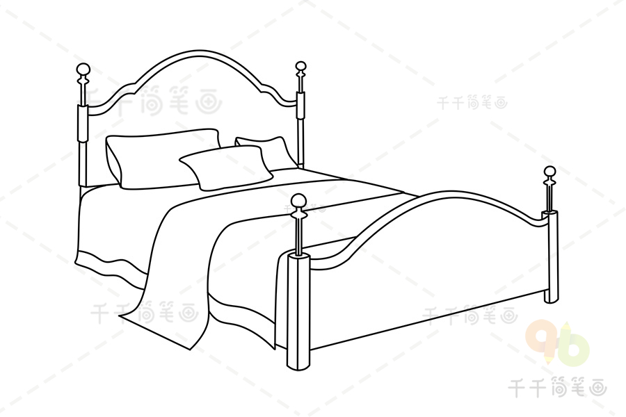 床的简笔画 简单 步骤图片