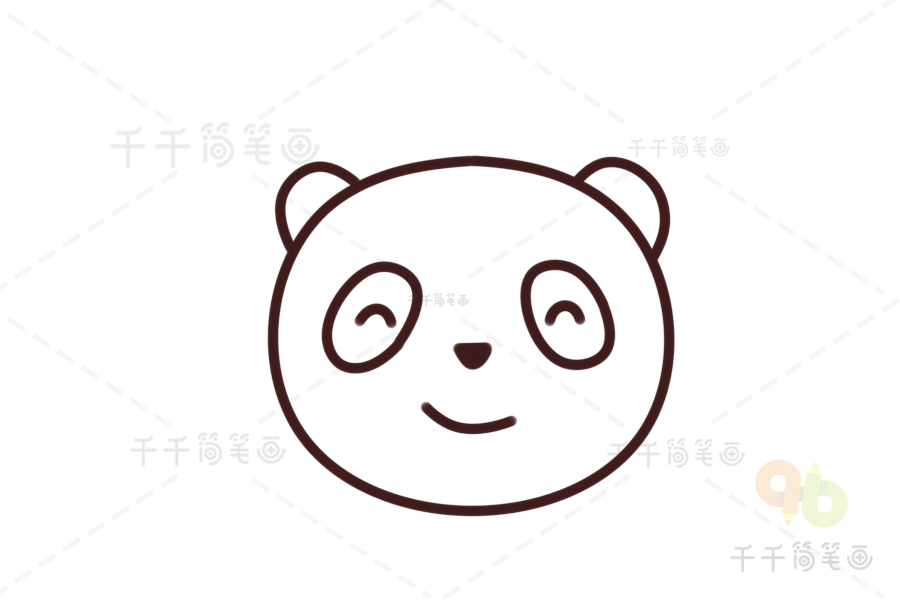 圆形动物简笔画熊猫图片