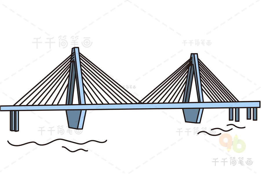 跨海大桥的画法图片