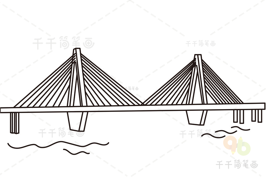 海沧大桥简笔画图片