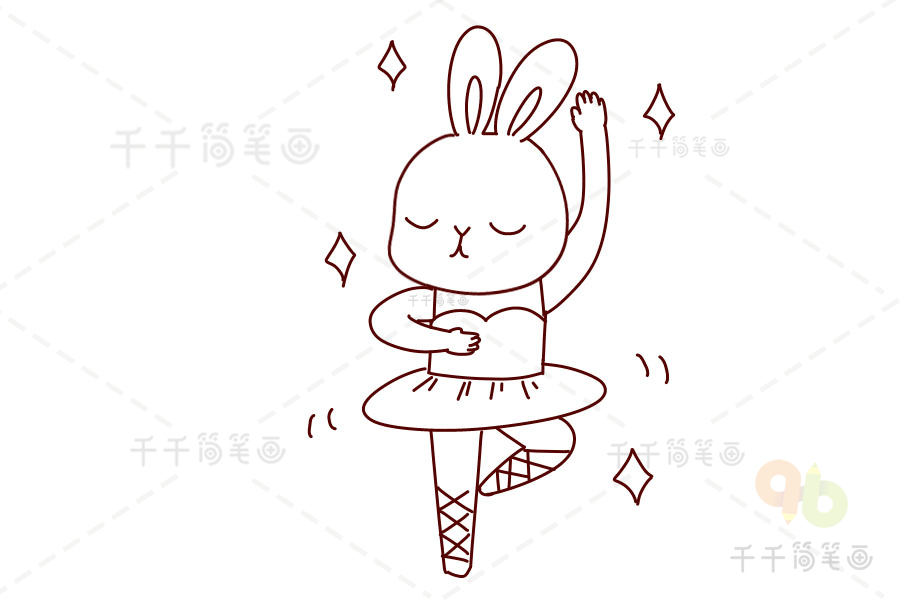 跳舞的兔子简笔画图片