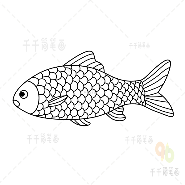 鱼身上的图案简笔画图片
