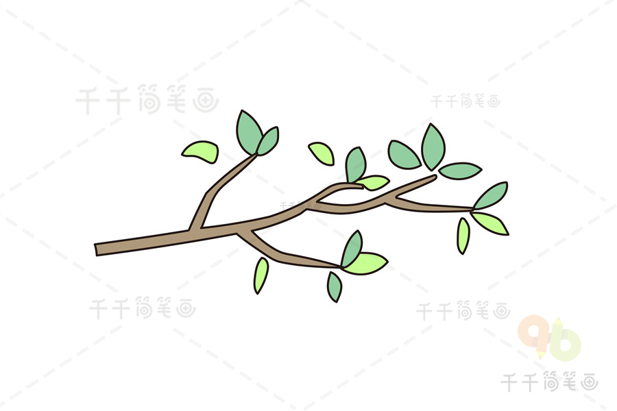画树枝简单图片